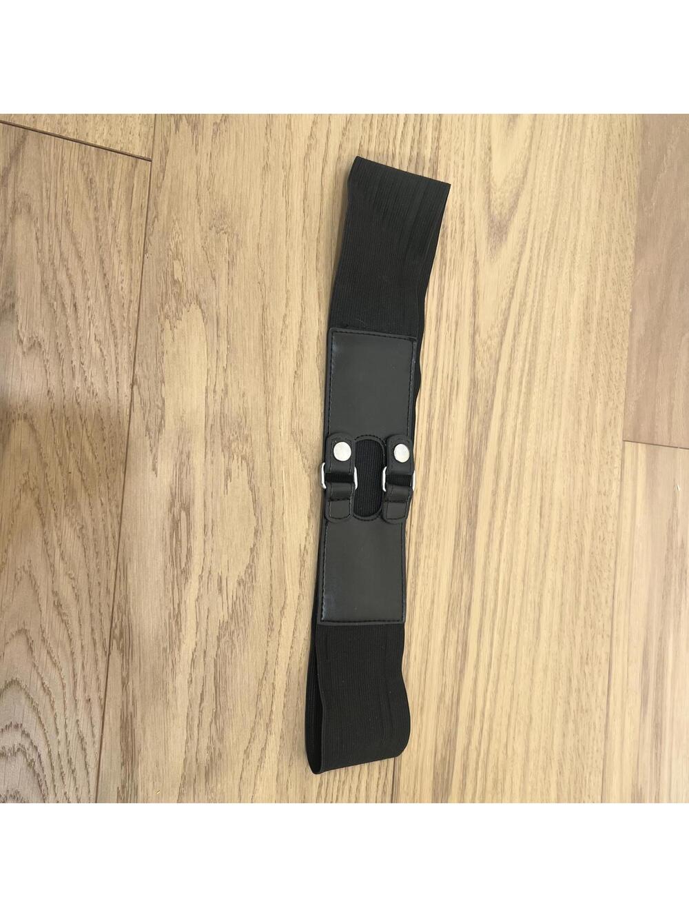 Black Stretch Waist Belt Wide Elastic Fashion Belt